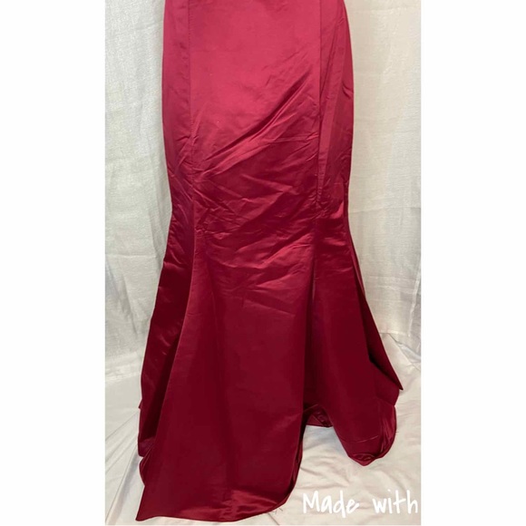 Lauren Burgundy Long Formal Gown Bridesmaid Dress - Picture 4 of 9